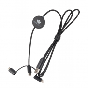Kabel 4w1 z podświetlanym logo, LH-ZM02 - czarny