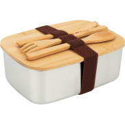 Lunch box ze sztućcami DIEST 1000 ml - beżowy