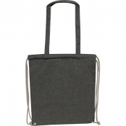 Torba bawełniana z długimi uszami z recyklingu 140 g/m2 ADDISON - czarny