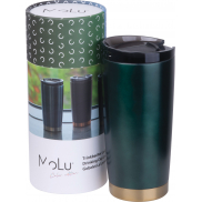Kubek termiczny stalowy z recyklingu LA LOUVIERE MoLu 540 ml - ciemnozielony