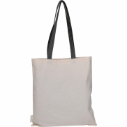 Torba bawełniana z długimi uszami, z recyklingu 140g/m2 CAMBRIDGE - czarny