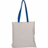 Torba bawełniana z długimi uszami, z recyklingu 140g/m2 CAMBRIDGE - niebieski