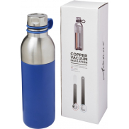 Miedziany izolowany próżniowo bidon Koln o pojemności 590 ml, niebieski