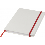 Biały notes A5 Spectrum z kolorowym paskiem, biały, czerwony