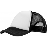 Czapka 5-panelowa Trucker 100 g/m², czarny, biały