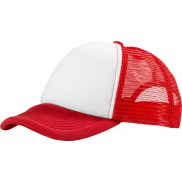 Czapka 5-panelowa Trucker 100 g/m², czerwony, biały