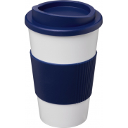 Kubek termiczny z serii Americano® o pojemności 350 ml z uchwytem, biały, niebieski