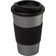 Kubek termiczny z serii Americano® o pojemności 350 ml z uchwytem, szary, czarny