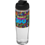 Bidon H2O Tempo® o pojemności 700 ml z wieczkiem zaciskowym, biały, czarny