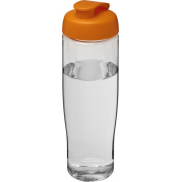 Bidon H2O Tempo® o pojemności 700 ml z wieczkiem zaciskowym, biały, pomarańczowy