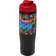 Bidon H2O Tempo® o pojemności 700 ml z wieczkiem zaciskowym, czarny, czerwony
