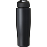 Bidon H2O Tempo® o pojemności 700 ml z wieczkiem z słomką, czarny
