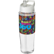 Bidon H2O Tempo® o pojemności 700 ml z wieczkiem z słomką, biały