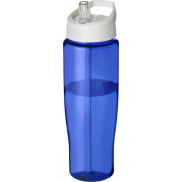 Bidon H2O Tempo® o pojemności 700 ml z wieczkiem z słomką, niebieski, biały