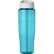Bidon H2O Tempo® o pojemności 700 ml z wieczkiem z słomką, niebieski, biały
