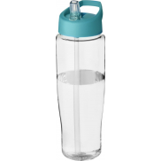 Bidon H2O Tempo® o pojemności 700 ml z wieczkiem z słomką, biały, niebieski