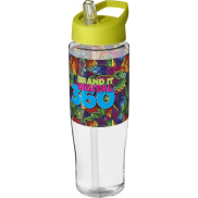 Bidon H2O Tempo® o pojemności 700 ml z wieczkiem z słomką, biały, zielony