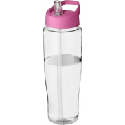 Bidon H2O Tempo® o pojemności 700 ml z wieczkiem z słomką, biały, różowy