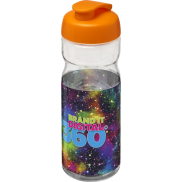 Bidon H2O Base® o pojemności 650 ml z wieczkiem zaciskowym, biały, pomarańczowy