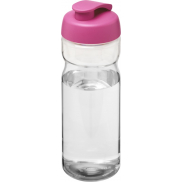 Bidon H2O Base® o pojemności 650 ml z wieczkiem zaciskowym, biały, różowy
