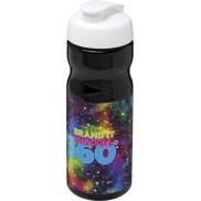 Bidon H2O Base® o pojemności 650 ml z wieczkiem zaciskowym, czarny, biały