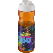 Bidon H2O Base® o pojemności 650 ml z wieczkiem zaciskowym, pomarańczowy, biały