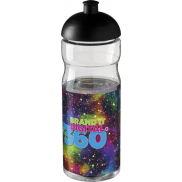 Bidon H2O Base® o pojemności 650 ml z wypukłym wieczkiem, biały, czarny