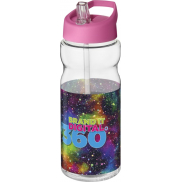 Bidon H2O Base® o pojemności 650 ml z wieczkiem z słomką, biały, różowy
