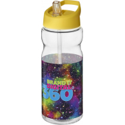 Bidon H2O Base® o pojemności 650 ml z wieczkiem z słomką, biały, żółty