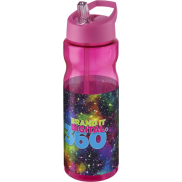 Bidon H2O Base® o pojemności 650 ml z wieczkiem z słomką, różowy