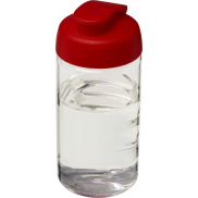 Bidon H2O Bop® o pojemności 500 ml z wieczkiem zaciskowym, biały, czerwony