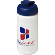 Bidon Baseline® Plus o pojemności 500 ml z wieczkiem zaciskowym, biały, niebieski