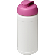 Bidon Baseline® Plus o pojemności 500 ml z wieczkiem zaciskowym, biały, różowy