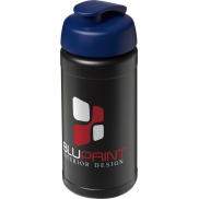 Bidon Baseline® Plus o pojemności 500 ml z wieczkiem zaciskowym, czarny, niebieski