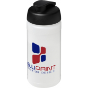 Bidon Baseline® Plus o pojemności 500 ml z wieczkiem zaciskowym, biały, czarny