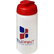 Bidon Baseline® Plus o pojemności 500 ml z wieczkiem zaciskowym, biały, czerwony