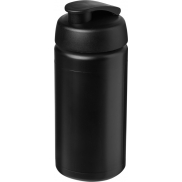 Bidon Baseline® Plus o pojemności 500 ml z wieczkiem zaciskowym i uchwytem, czarny