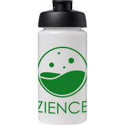 Bidon Baseline® Plus o pojemności 500 ml z wieczkiem zaciskowym i uchwytem, biały, czarny