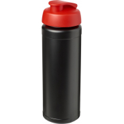 Bidon Baseline® Plus o pojemności 750 ml z wieczkiem zaciskowym i uchwytem, czarny, czerwony