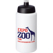 Bidon Baseline® Plus o pojemności 500 ml ze sportowym wieczkiem i uchwytem, biały, czarny