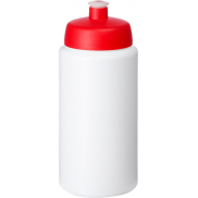 Bidon Baseline® Plus o pojemności 500 ml ze sportowym wieczkiem i uchwytem, biały, czerwony