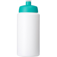 Bidon Baseline® Plus o pojemności 500 ml ze sportowym wieczkiem i uchwytem, biały, niebieski