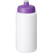 Bidon Baseline® Plus o pojemności 500 ml ze sportowym wieczkiem i uchwytem, biały, fioletowy
