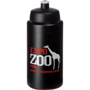 Bidon Baseline® Plus o pojemności 500 ml ze sportowym wieczkiem i uchwytem, czarny