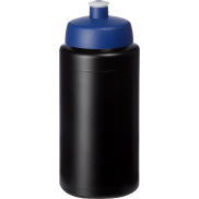 Bidon Baseline® Plus o pojemności 500 ml ze sportowym wieczkiem i uchwytem, czarny, niebieski