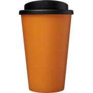 Kubek termiczny americano® o pojemności 350 ml z materiałów pochodzących z recyklingu, pomarańczowy, czarny