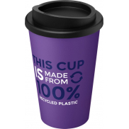 Kubek termiczny americano® o pojemności 350 ml z materiałów pochodzących z recyklingu, fioletowy, czarny