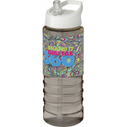 Bidon H2O Treble o pojemności 750 ml z wieczkiem z dzióbkiem, szary, biały
