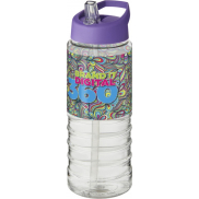 Bidon H2O Treble o pojemności 750 ml z wieczkiem z dzióbkiem, biały, fioletowy