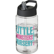 Bidon H2O Bop o pojemności 500 ml z wieczkiem z dzióbkiem, biały, czarny